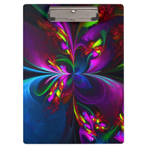 Pranchetas Arte abstrata floral moderna padrão vermelho azul