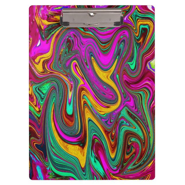 Pranchetas Arte Abstrata Rosa Quente Marmorizada e Verde Espu (Frente)