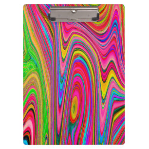 Pranchetas Arte Abstrato Groovy Amarelo, Vermelho e Azul Trip