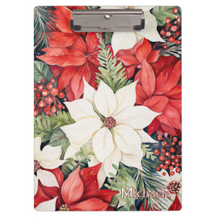 Pranchetas Arte de Aquarela de Poinsettia