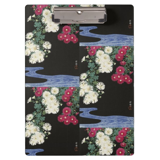Pranchetas Arte de Crisântemo Vintage Ohara Koson (Frente)