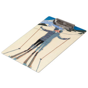Pranchetas Arte Deco Vintage, Amantes na Neve por George Barb