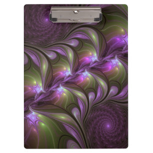 Pranchetas Arte Fractal de Khaki, Abstrato violeta e colorida