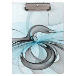 Pranchetas Arte Fractal Moderna Abstrata Antracite Cinza Azul