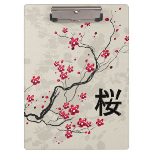 Pranchetas Arte oriental da flor de cerejeira de Sakura do