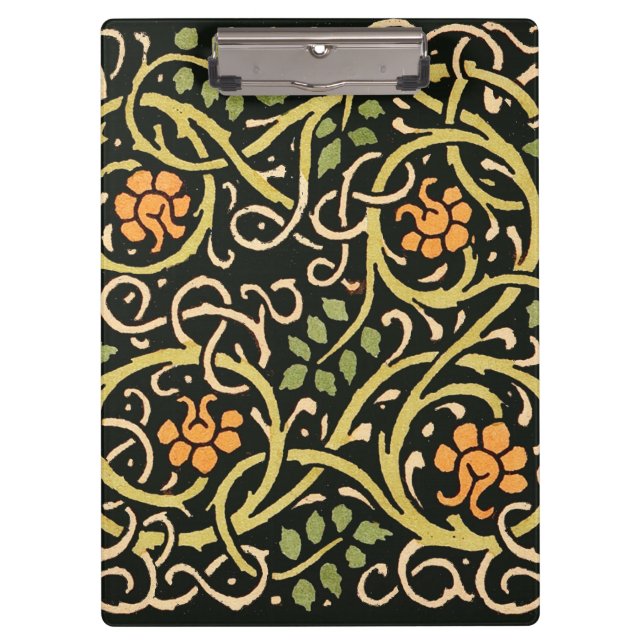 Pranchetas Artes e Ofícios Vintage Padrão Floral Roycroft (Frente)