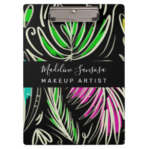 Pranchetas Artista de Maquiagem Bright Jungle Doodles Preto