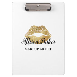 Pranchetas Artista de maquiagem de Lábios Dourados Elegantes