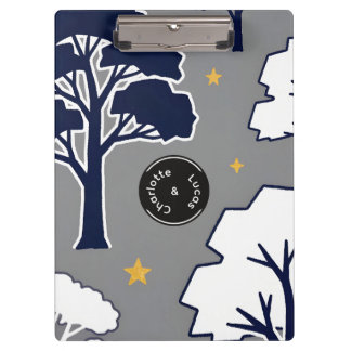 Pranchetas Árvore e Estrela da Floresta Moderna Personalizada