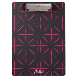 Pranchetas ASHA ~ design preto e rosa