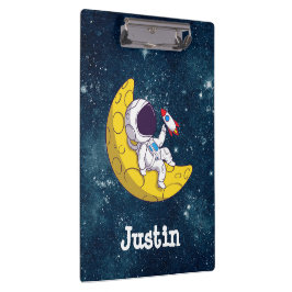Pranchetas Astronauta Personalizado na Lua com Foguete