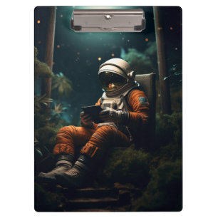 Pranchetas Astronauta sentado numa cadeira