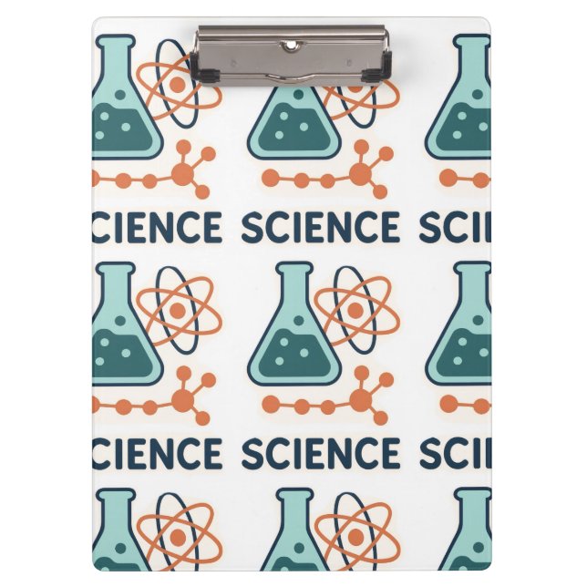 Pranchetas Autocolante de Ciência - Frasco, Moléculas e Atom (Frente)
