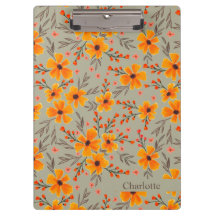 Autumn Fall Floral Pattern Sage Green