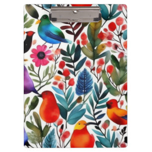 Pranchetas Aves florais coloridas