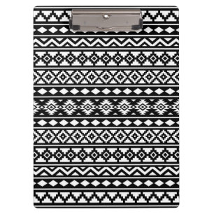 Pranchetas Aztec Essência Padrão II Branco em Preto