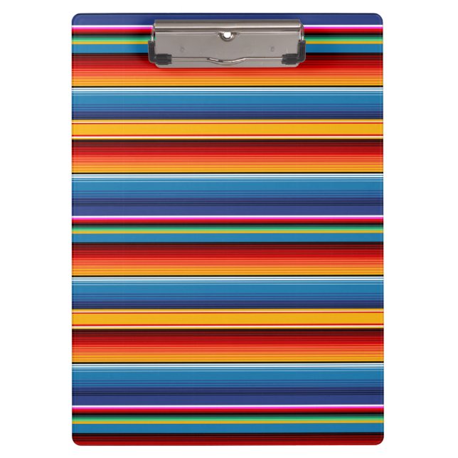Pranchetas Azul Dourado Vermelho Mexicano Sarape (Frente)