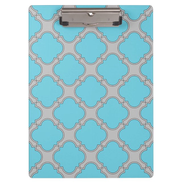Pranchetas Azul e cinza de Quatrefoil (Frente)