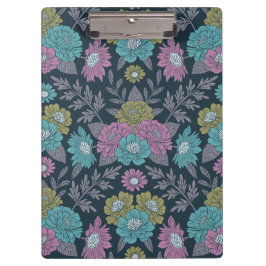 Pranchetas Azul Escuro, Verde e Floral Púrpura