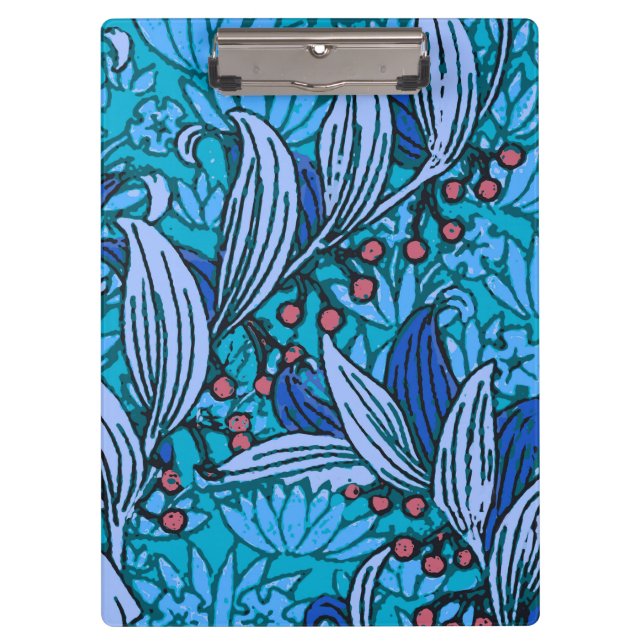 Pranchetas Azul Floral Antiquado Boho Moderno (Frente)