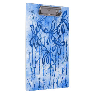 Pranchetas Azul-Flores com abstrato