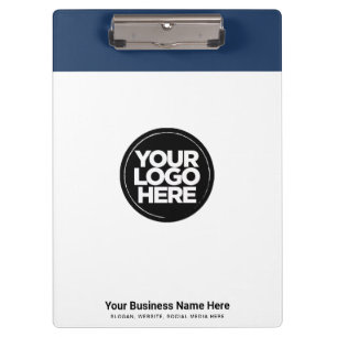 Pranchetas Azul Marinho Seu Logotipo Empresarial, slogan, sit