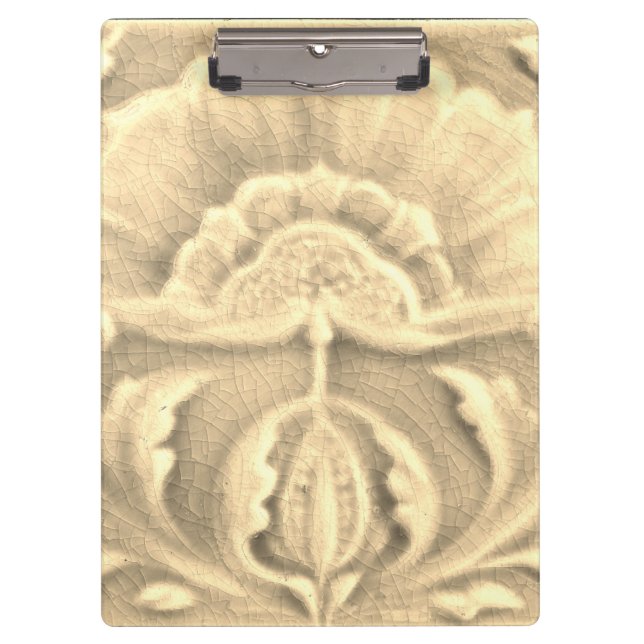 Pranchetas Azulejo de flor art nouveau jugendstil dourado cre (Frente)