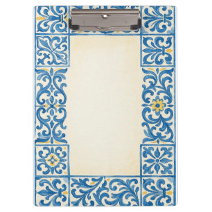 Pranchetas Azulejo design de aquarela estacionária portuguesa