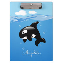 Baleia Orca Cuta no Oceano com Nome Personalizado