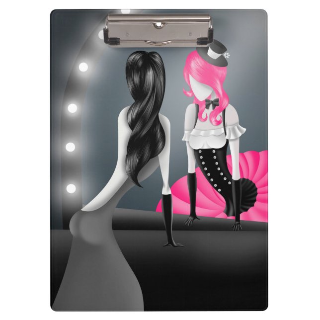 Pranchetas Ballerina Excêntrica & reflexão de dançarina Rosa (Frente)