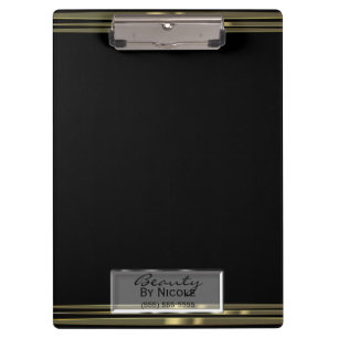 Pranchetas Banda Ouro Preto Elegante Chique Glam Personalizad