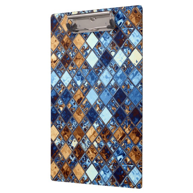 Pranchetas Bandana azul do vaqueiro com arte do azulejo de (Esquerda)