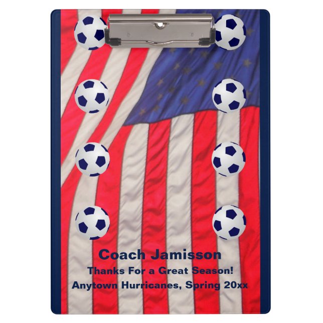 Pranchetas Bandeira Americana, Obrigado Treinador Red (Frente)