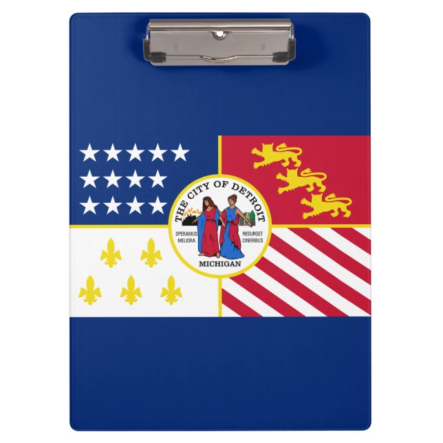 Pranchetas Bandeira de Detroit, Michigan Clipboard (Frente)