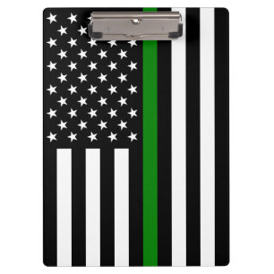Pranchetas Bandeira Thin Green Line: Veteranos Militares Patr