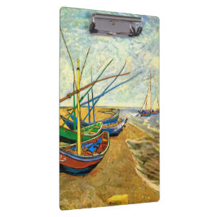 Pranchetas Barcos de pesca Van Gogh na praia em Saintes Marie