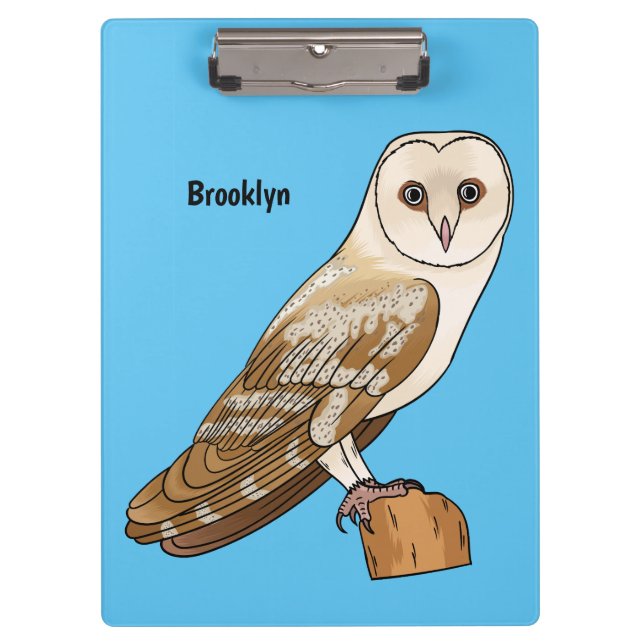 Pranchetas Barn owl bird cartoon illustration  (Frente)