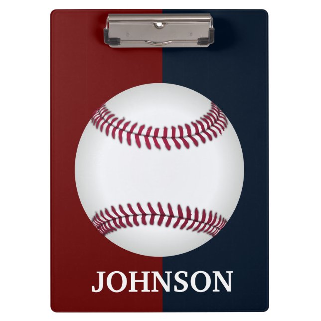 Pranchetas Baseball Moderno Vermelho, Branco e Azul (Frente)