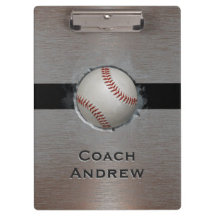Pranchetas Baseball Softball Coach Nome Personalizado Faux Me