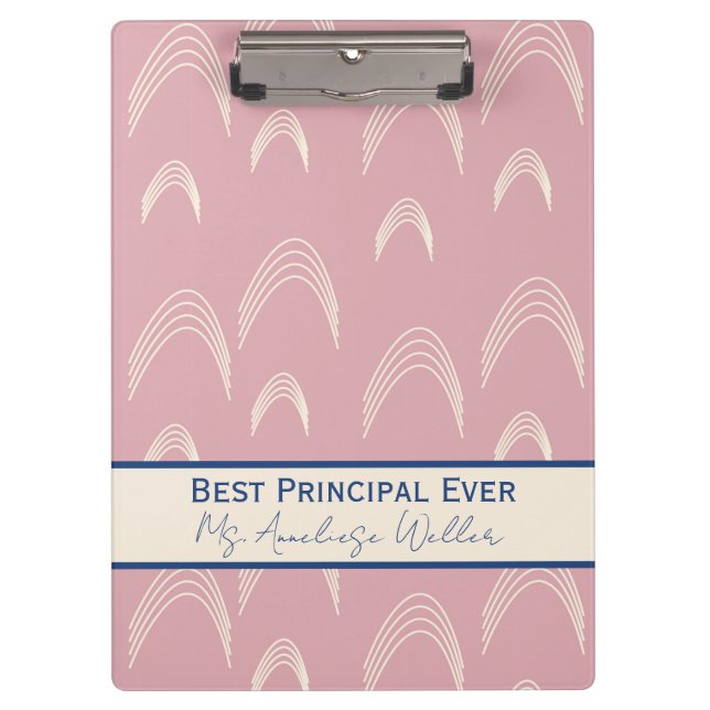 Pranchetas Best Principal Ever Personalized Boho Rainbow (Frente)