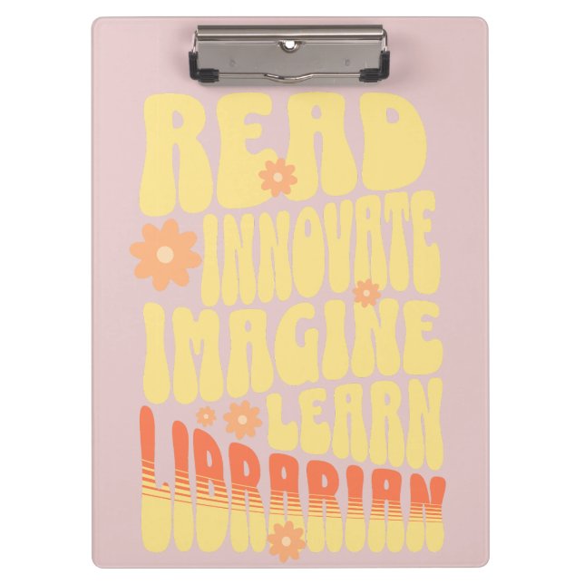 Pranchetas Bibliotecas Retro Personalizadas Lendo, Inovando,  (Frente)