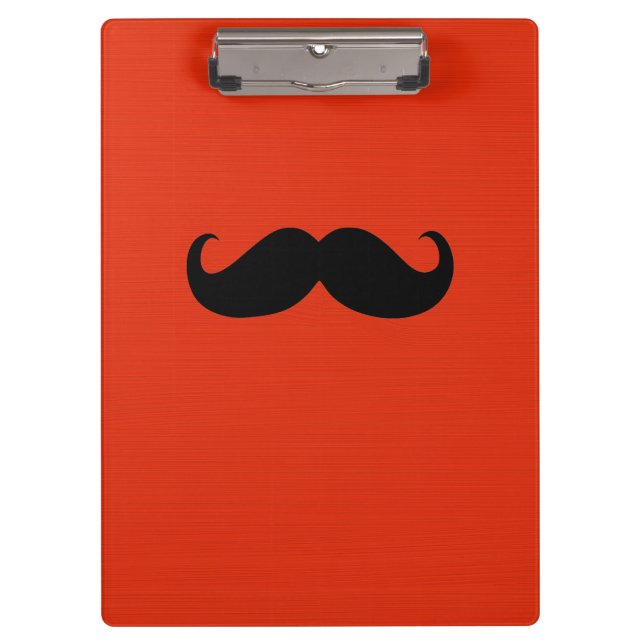 Pranchetas Bigode Preto Engraçado em Fundo Laranja Vermelho (Frente)