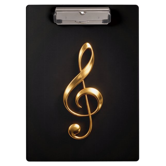 Pranchetas Black 4 Luxe Clipboard, Golden Treble Clef (Frente)