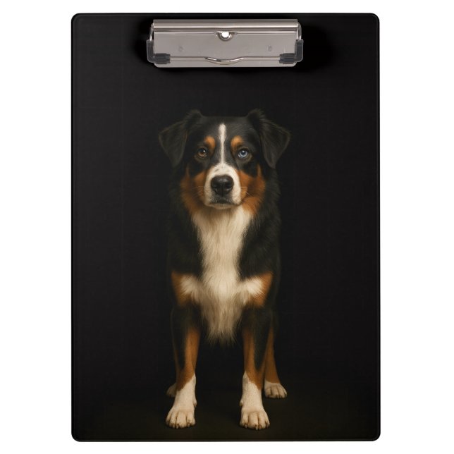 Pranchetas Black 4 Luxe Clipboard, Wise Australian Shepherd (Frente)
