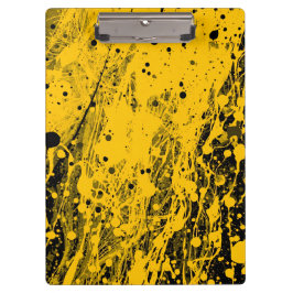 Pranchetas Black and Yellow Paint Splashes