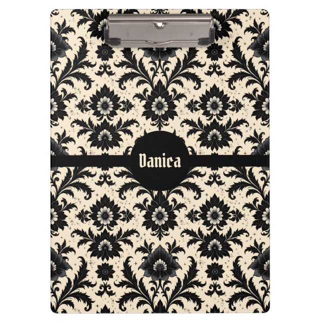 Pranchetas Black Damask em Sépia (Frente)