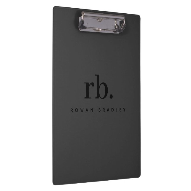 Pranchetas Black & Gray Minimal Monogram Clean Professional (Direita)