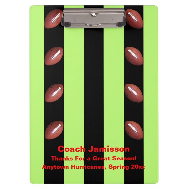 Pranchetas Black Green Strike, Obrigado Treinador da Equipe d (Frente)