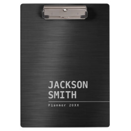 Pranchetas Black Modern Simple Personed Name Professional