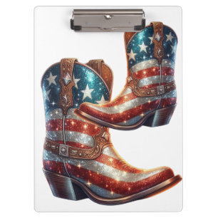 Pranchetas Bling American Flag Boots